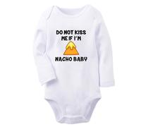 iDzn Babies Do Not Kiss Me If I'm Nacho Baby Funny Romper Newborn Baby Bodysuits Jumpsuits Toddler Long One-Piece Outfits
