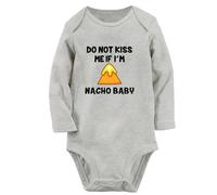 iDzn Babies Do Not Kiss Me If I'm Nacho Baby Funny Romper Newborn Baby Bodysuits Jumpsuits Toddler Long One-Piece Outfits