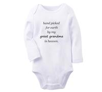 iDzn Babies Hand picked for earth by my great grandma in heaven Funny Romper Newborn Baby Bodysuits Jumpsuits Long Outfits