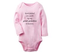 iDzn Babies Hand picked for earth by my great grandma in heaven Funny Romper Newborn Baby Bodysuits Jumpsuits Long Outfits