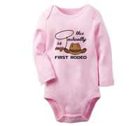 iDzn Babies This Is Actually My First Rodeo Funny Rompers Newborn Baby Bodysuits Infant Jumpsuit Kids Long One-Piece Outfits