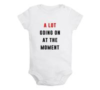iDzn Babies Unisex A Lot Going On At The Moment Funny Rompers Newborn Bodysuits Infant Jumpsuits Kids Cotton Graphic Outfits