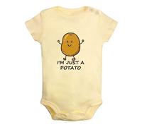 iDzn Babies Unisex I'm Just A Potato Funny Romper Newborn Bodysuits Infant Jumpsuits 0-24 Months Kids Cotton Graphic Outfits