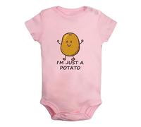 iDzn Babies Unisex I'm Just A Potato Funny Romper Newborn Bodysuits Infant Jumpsuits 0-24 Months Kids Cotton Graphic Outfits