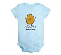 iDzn Babies Unisex I'm Just A Potato Funny Romper Newborn Bodysuits Infant Jumpsuits 0-24 Months Kids Cotton Graphic Outfits