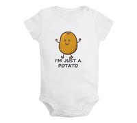 iDzn Babies Unisex I'm Just A Potato Funny Romper Newborn Bodysuits Infant Jumpsuits 0-24 Months Kids Cotton Graphic Outfits