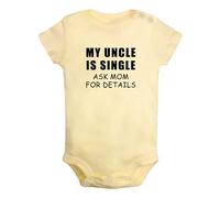 iDzn Baby My Uncle Is Single Ask Mom For Details Funny Romper Newborn Bodysuits Infant Jumpsuits Toddler One-Piece Outfits