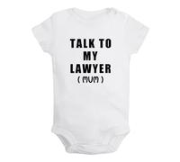 iDzn Baby Unisex Talk To My Lawyer (Dad & Mum) Romper Newborn Bodysuits Infant Jumpsuits Childs Clothes Graphic Outfits
