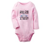 iDzn Call The Police I'm Resisting A Rest Funny Slogan Rompers, Newborn Baby Bodysuits, Infant Jumpsuits 0-24Months Kids One-piece Outfits, Toddler Long Sleeves Clothing