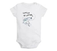 iDzn Catch Ya Later Fishing Funny Rompers, Newborn Baby Bodysuits, Infant Cute Jumpsuits, 0-24M Babies One-Piece Outfits