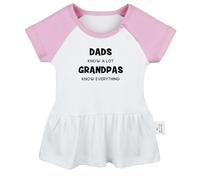 iDzn Dads Know A Lot Grandpas Know Everything Funny Dresses for Babies, Newborn Baby Princess Dress, Toddler Ruffles Skirts