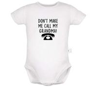 iDzn Don't Make Me Call My Grandma Funny Rompers Newborn Baby Bodysuits Infant Jumpsuits Graphic Clothes Kids Short One-Piece Outfits