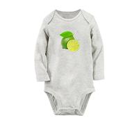 iDzn Fruit Lime Cute Novelty Rompers, Newborn Baby Bodysuits, Infant Graphic Jumpsuits, 0-12 Months Kids Toddler Long Sleeves One-Piece Outfits