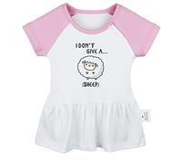 iDzn I Don't Give A Sheep Funny Dresses Infant Baby Girls Princess Dress Toddler 0-24M Kids Cute Ruffles Skirts 100% Cotton
