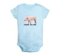 iDzn I Know I'm Cool Funny Romper, Animal Pig Pattern Jumpsuits, Newborn Baby Bodysuits, Infant Outfits, Kids Short One-Piece Outfits