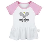 iDzn I Like Tennis I'm Told Funny Dresses Infant Baby Princess Dress Newborn 0-24 Months Toddler Ruffles Cotton Skirts