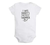 iDzn I was Daddy's Fastest Swimmer Funny Rompers, Newborn Baby Bodysuits, Infant Jumpsuits, Baby Unisex Novelty Outfits