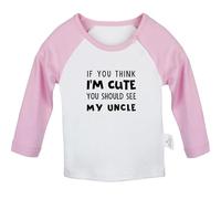 iDzn If You Think I'm Cute You Should See My Uncle Funny T Shirt for Baby, Newborn Babies T-Shirts, Infant Tops Graphic Tees