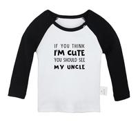 iDzn If You Think I'm Cute You Should See My Uncle Funny T Shirt for Baby, Newborn Babies T-Shirts, Infant Tops Graphic Tees
