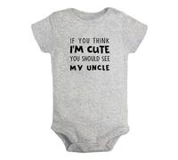 iDzn If You Think I'm Cute You Should See My Uncle Novelty Romper, Newborn Baby Bodysuits Jumpsuit Babies One-Piece Outfits