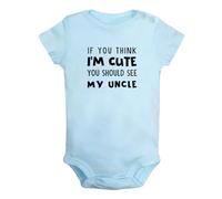 iDzn If You Think I'm Cute You Should See My Uncle Novelty Romper, Newborn Baby Bodysuits Jumpsuit Babies One-Piece Outfits