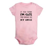 iDzn If You Think I'm Cute You Should See My Uncle Novelty Romper, Newborn Baby Bodysuits Jumpsuit Babies One-Piece Outfits