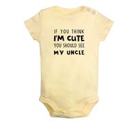 iDzn If You Think I'm Cute You Should See My Uncle Novelty Romper, Newborn Baby Bodysuits Jumpsuit Babies One-Piece Outfits