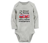 iDzn I'm Proof My Mommy Can't Resist Firefighters Funny Romper Baby Unisex Bodysuits Newborn Jumpsuits Kids Long Clothes