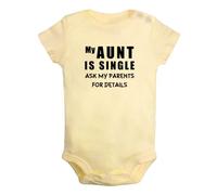 iDzn My Aunt Is Single Ask My Parents For Details Funny Rompers, Newborn Baby Bodysuits Jumpsuits, Babies One-Piece Outfits