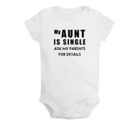 iDzn My Aunt Is Single Ask My Parents For Details Funny Rompers, Newborn Baby Bodysuits Jumpsuits, Babies One-Piece Outfits