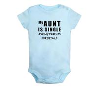 iDzn My Aunt Is Single Ask My Parents For Details Funny Rompers, Newborn Baby Bodysuits Jumpsuits, Babies One-Piece Outfits