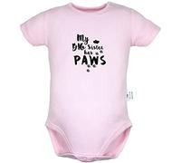 iDzn My Big Sister Has Paws Funny Rompers Newborn Baby Bodysuits Infant Jumpsuits Graphic Clothes Kids Short One-Piece Outfits