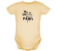 iDzn My Big Sister Has Paws Funny Rompers Newborn Baby Bodysuits Infant Jumpsuits Graphic Clothes Kids Short One-Piece Outfits