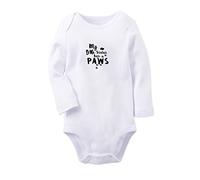 iDzn MY BIG SISTER HAS PAWS Funny Rompers, Newborn Baby Bodysuits, Infant Jumpsuits, Kids Long Sleeves One-Piece Outfits