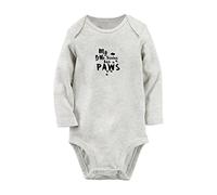 iDzn MY BIG SISTER HAS PAWS Funny Rompers, Newborn Baby Bodysuits, Infant Jumpsuits, Kids Long Sleeves One-Piece Outfits