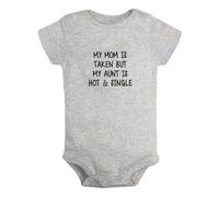 iDzn My Mom Is Taken But My Aunt Is Hot And Single Funny Rompers, Newborn Baby Bodysuits, Infant 0-24 Months Jumpsuits, Toddler Novelty One-Piece Outfits