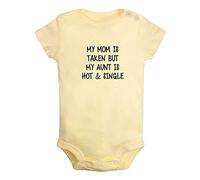 iDzn My Mom Is Taken But My Aunt Is Hot And Single Funny Rompers, Newborn Baby Bodysuits, Infant 0-24 Months Jumpsuits, Toddler Novelty One-Piece Outfits