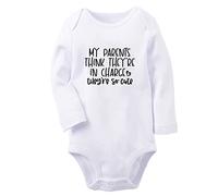 iDzn My Parents Think They're In Charge They Are So Cute Funny Romper Newborn Baby Bodysuit Infant Jumpsuit Kids Long Outfits