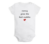 iDzn Nanny Gives The Best Cuddles Funny Rompers, Newborn Baby Bodysuits, Infant Novelty Jumpsuits, Babies One-Piece Outfits