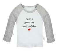 iDzn Nanny Gives The Best Cuddles Funny T Shirt for Baby, Newborn Babies T-Shirts, Infant Tops, Toddler Kids Graphic Tees