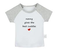 iDzn Nanny Gives The Best Cuddles Funny T Shirt for Baby, Newborn Babies T-Shirts, Infant Tops, Toddler Kids Graphic Tees