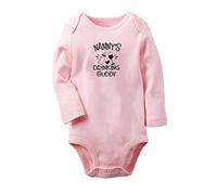 iDzn Nanny's Drinking Buddy Funny Rompers Newborn Baby Bodysuits Jumpsuits Toddler Long One-Piece Outfits
