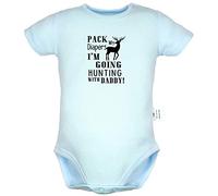 iDzn Pack My Diapers I'm Going HUNTING With Daddy Funny Rompers Newborn Baby Bodysuits Infant Jumpsuits Kids One-Piece Outfits
