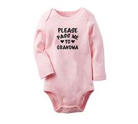 iDzn Please Pass Me to Grandma Funny Rompers Newborn Baby Bodysuits Jumpsuits Toddler Long One-Piece Outfits