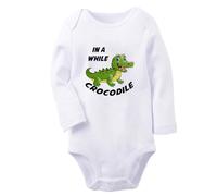iDzn See You Later Alligator, In A While Crocodile Funny Romper Twins Babies Bodysuits Newborn Infant Jumpsuits Long Outfits