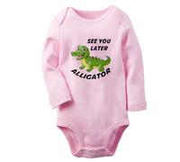 iDzn See You Later Alligator, In A While Crocodile Funny Romper Twins Babies Bodysuits Newborn Infant Jumpsuits Long Outfits