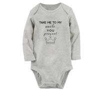 iDzn Take me to my Uncle you Peasant Funny Rompers Newborn Baby Bodysuit Infant Jumpsuit Kids Long One-Piece Outfits
