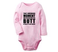 iDzn That Awkward Moment Funny Rompers Newborn Baby Bodysuits Infant Novelty Jumpsuits Toddler Kids Long One-Piece Outfits