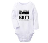 iDzn That Awkward Moment Funny Rompers Newborn Baby Bodysuits Infant Novelty Jumpsuits Toddler Kids Long One-Piece Outfits