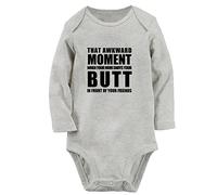 iDzn That Awkward Moment Funny Rompers Newborn Baby Bodysuits Infant Novelty Jumpsuits Toddler Kids Long One-Piece Outfits